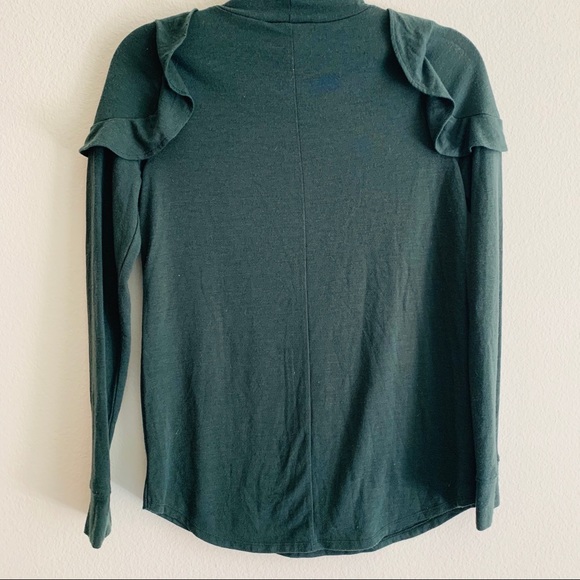 Ann Taylor LOFT Ruffle Shoulder Mock Neck Top Sz S - Picture 4 of 5